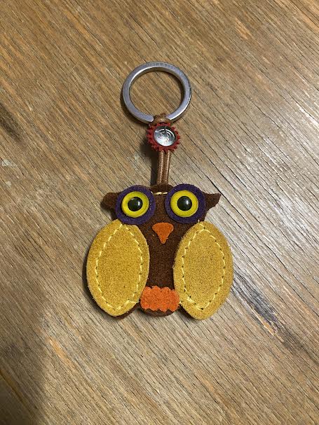 Keyring Leather Owl Dallaiti