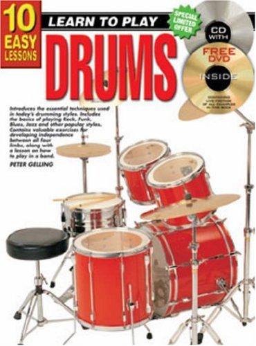 10 Easy Lessons Drums Bk+CD+DVD MEX