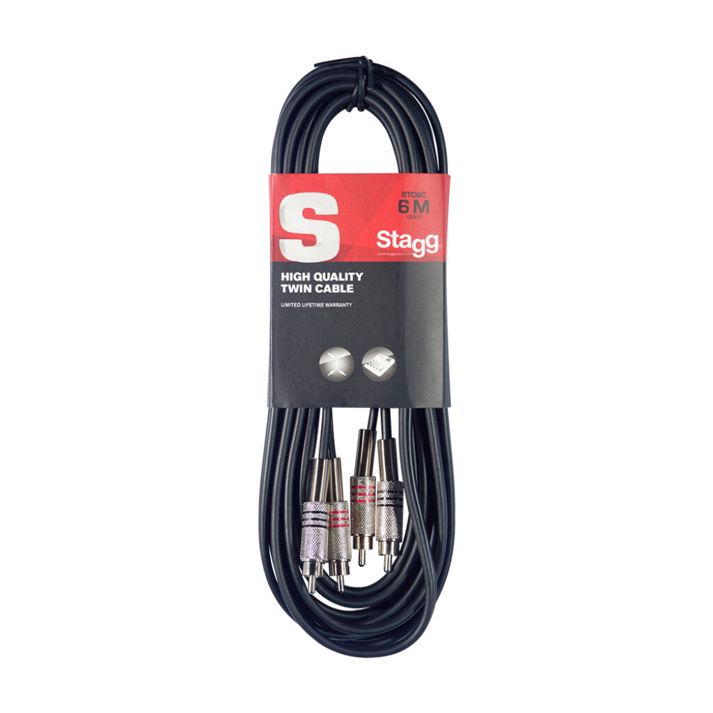 Stagg 6m Twin RCA Cable