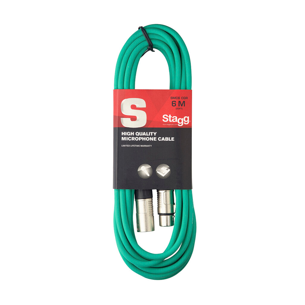Stagg Mic Cable XLR-XLR 6m/20ft GREEN