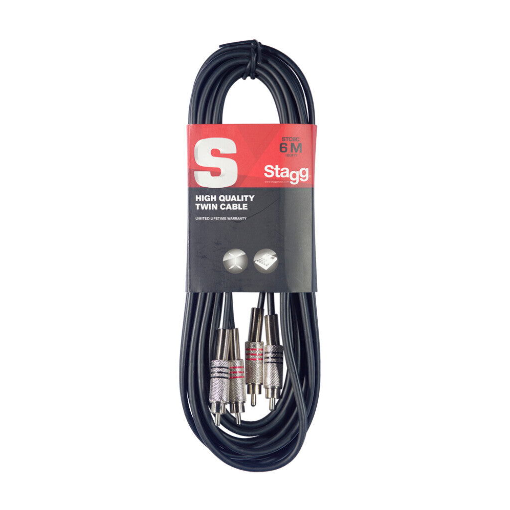 Stagg Twin Audio Cable RCA(Phono)/RCA(Phono) 1m(3ft) STC1C
