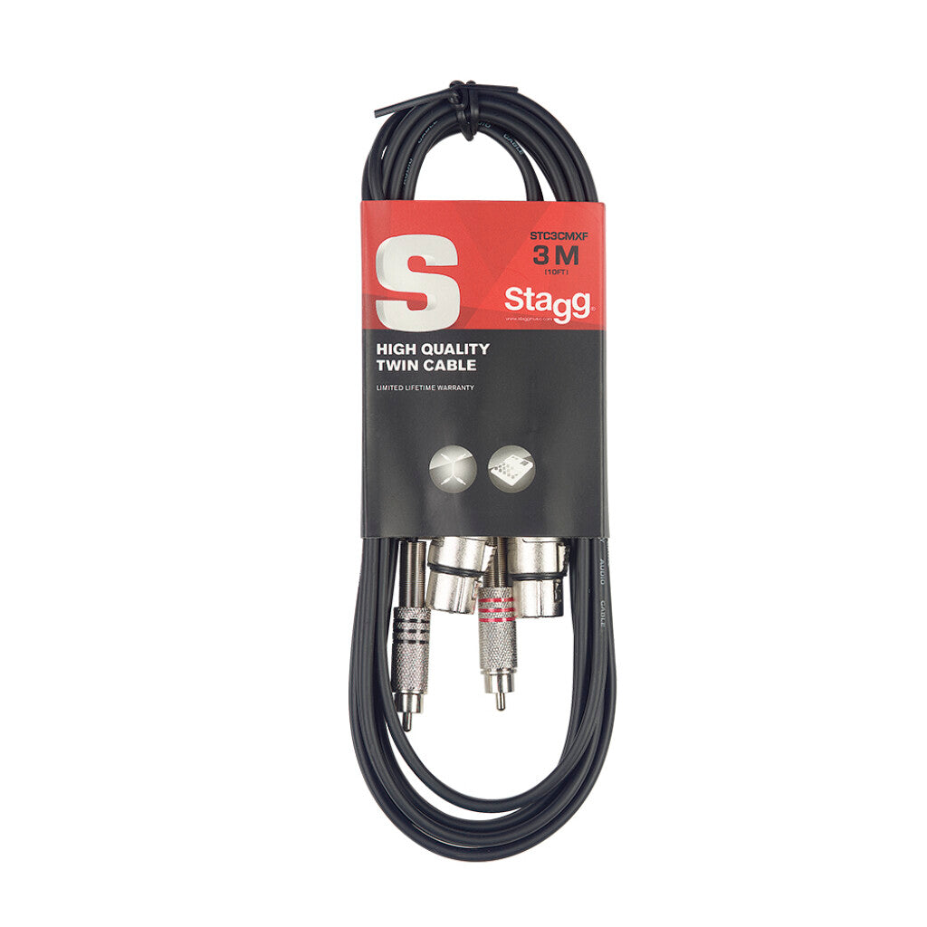 Stagg 3m Twin Cable RCA/XLR F/M