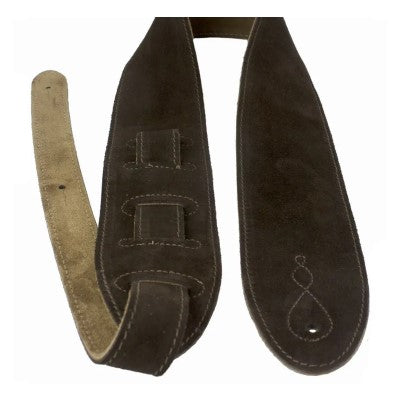 Guitar Strap LG Suede Bootlace Brown Comfy