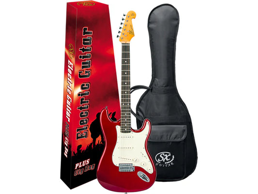 SX Electric SC Guitar + Gig Bag 3/4 Red SST6