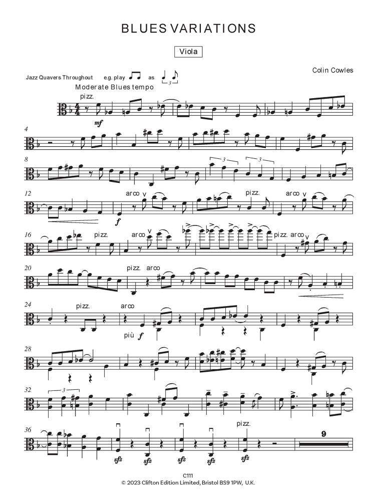 Cowles Blues Variations Viola & Piano Colin Gr6-7
