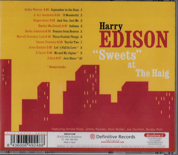 Harry Edison Sweets at The Haig CD DRCD