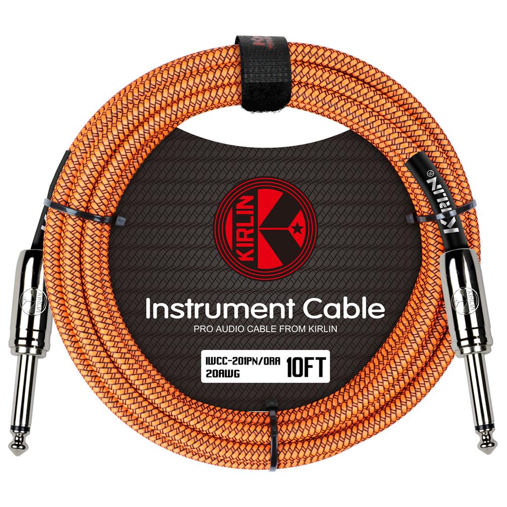 Kirlin Fabric 10ft Straight Orange Cable