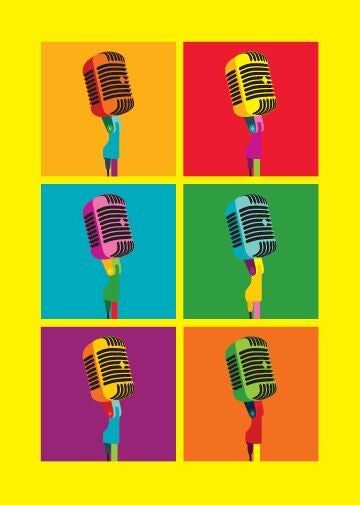 Card Pop Art Microphone MYPM167