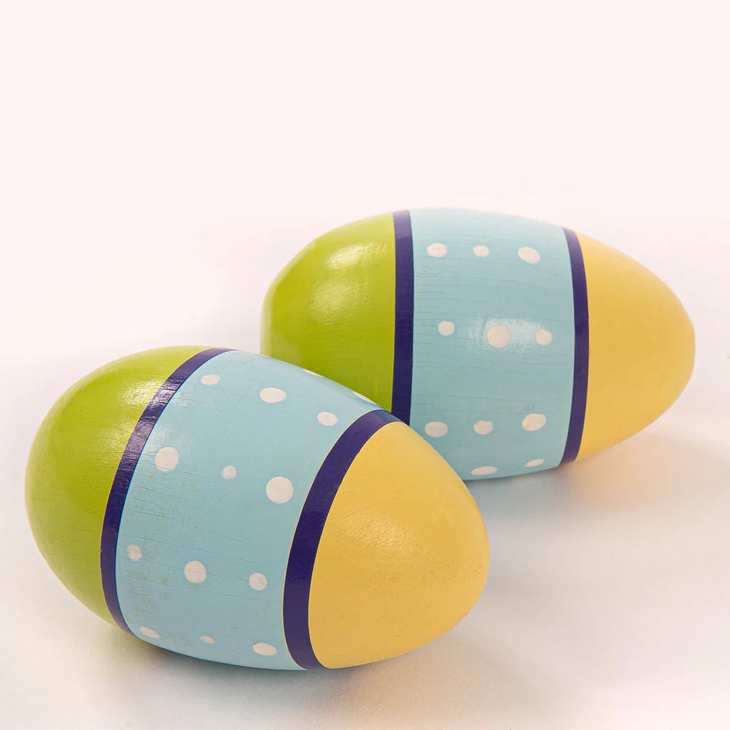 PP Egg Shakers Wooden Early Years Red/Yellow Pair