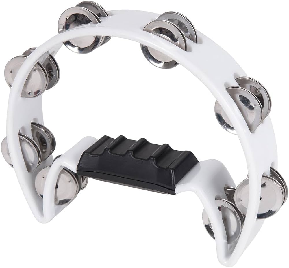 PP Half Moon Tambourine White
