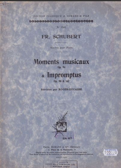 SH Schubert Moments Musicaux Op. 94 & Impromptus D