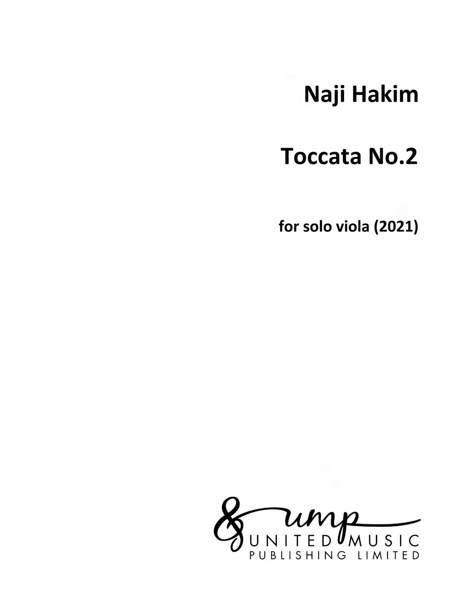 Hakim Toccata No2 Solo Viola 2021 UMP