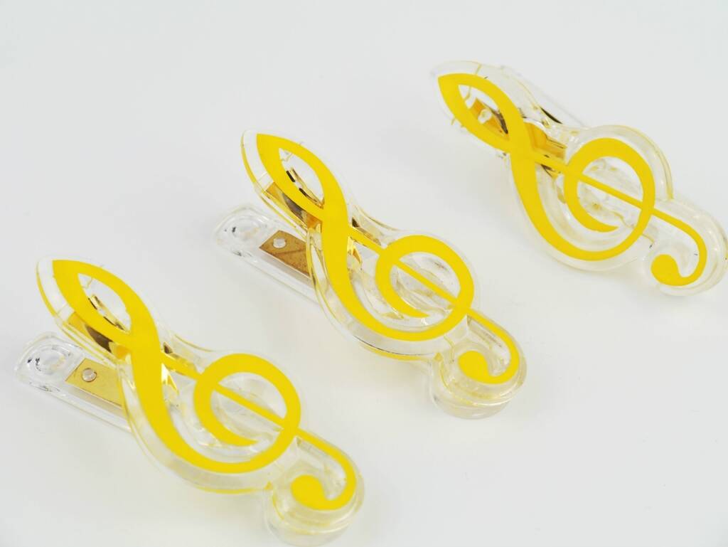 Clip Treble Clef Yellow 7cm
