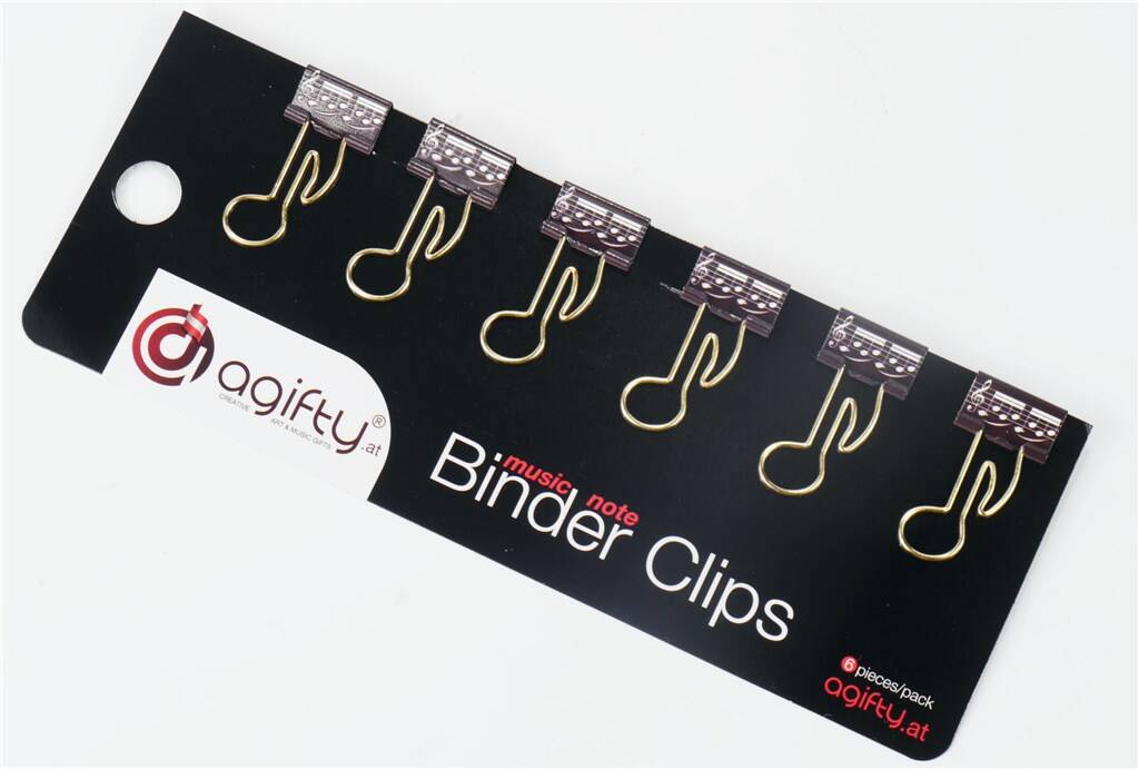 Binder Clip Quaver Gold 6 Pieces