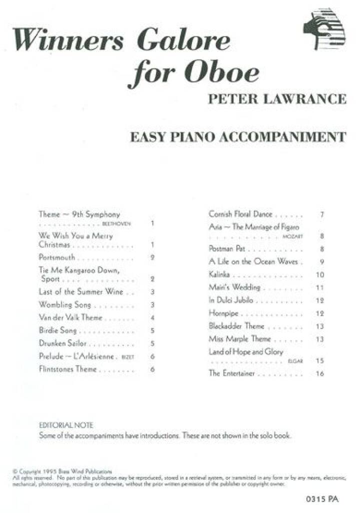 Winners Galore Piano Accomp Oboe 0315PA