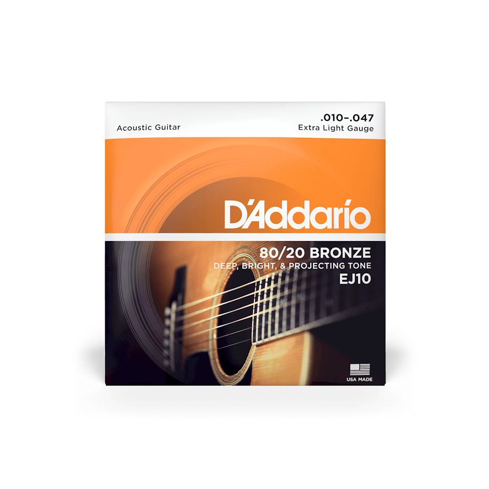 D'Addario EJ10 Acoustic Guitar 80/20 Bronze Set 10-