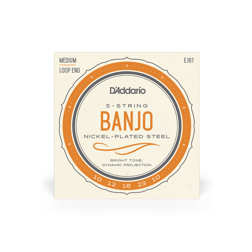 D'Addario Banjo Nickel Wnd 10-23 MED EJ61