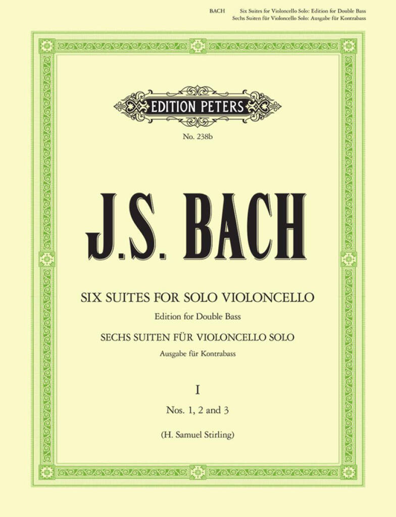 Bach Cello Suites arr Double Bass Vol 1 1-3 Edition Peters