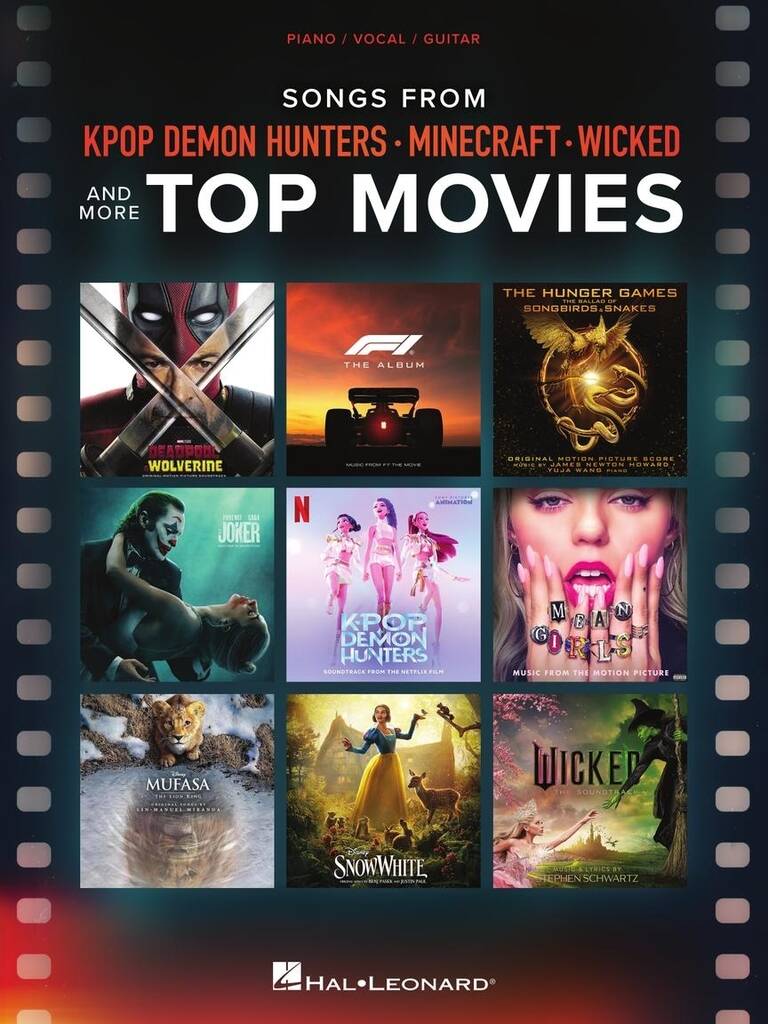 Songs from K-Pop Demon Hunters, Minecraft, Wicked and More Top Movies for Piano-Vocal-Guitar
