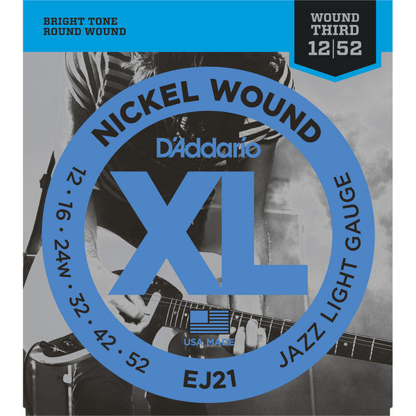 D'Addario EJ21 XL Electric Gtr Str Jazz Ligh