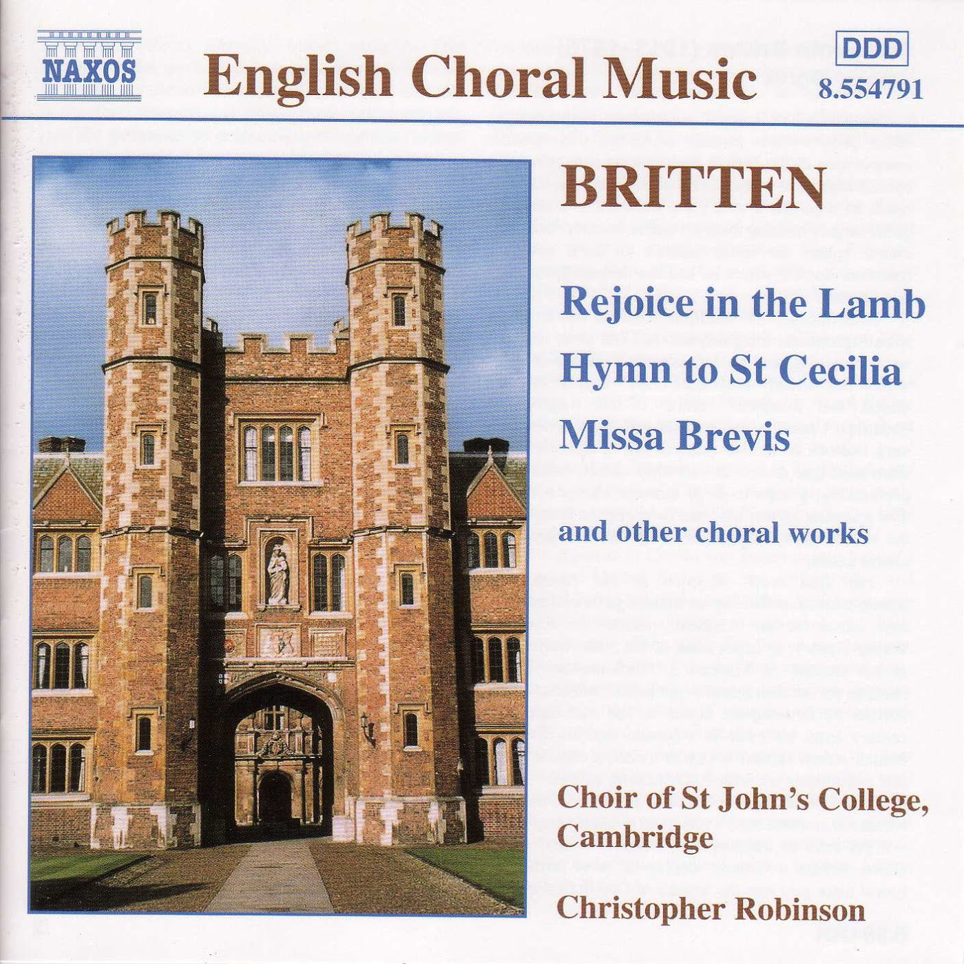 Britten Rejoice in the Lamb etc CD NAX