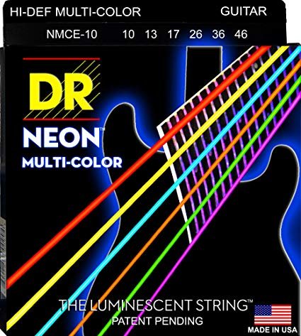 DR Neon Multi-Colour Elec Guitar Strings NMCE10