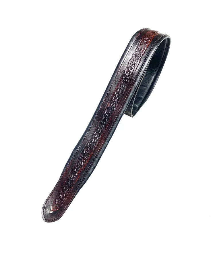 Guitar Strap - Leathergraft - Padded Embossed - Brown