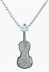 Pendant Vln Stones & Sterling Silver