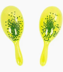 Maracas Plastic Yellow Sparkle Pair PP5