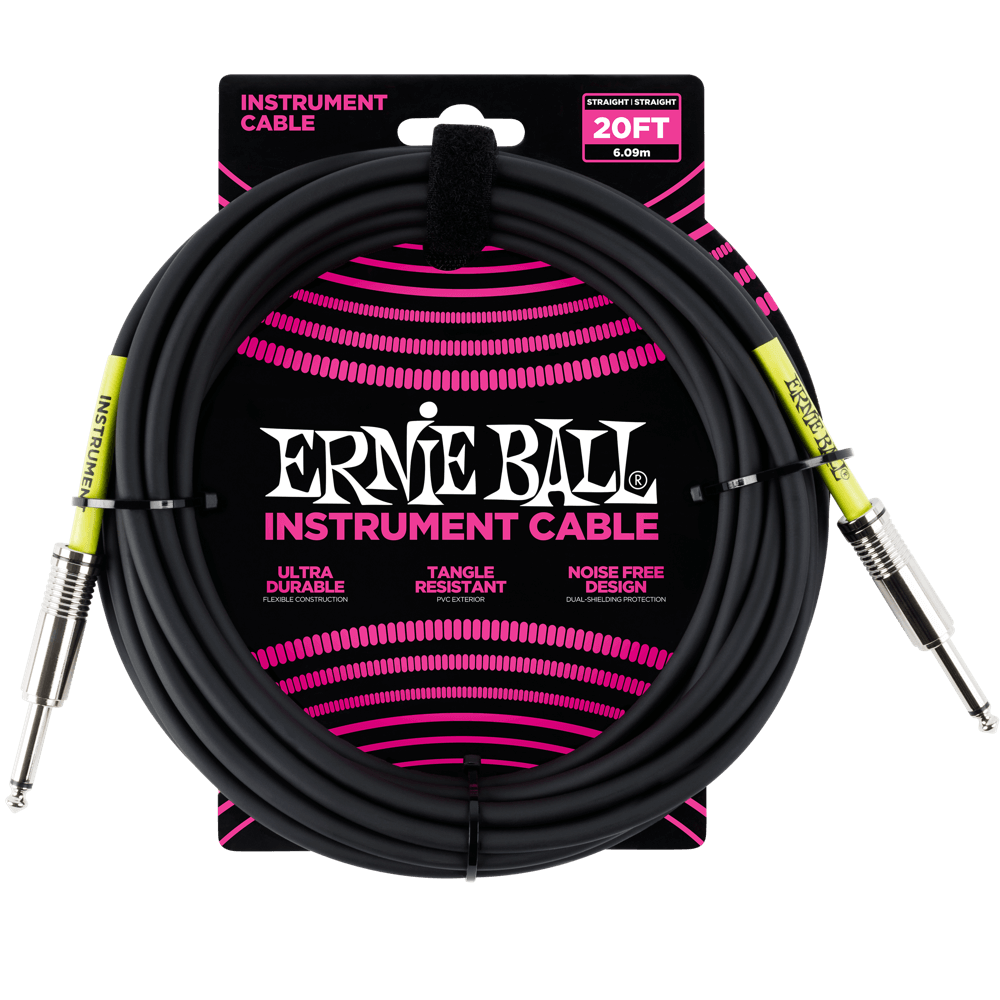 Ernie Ball 20ft Instrument Cable Black