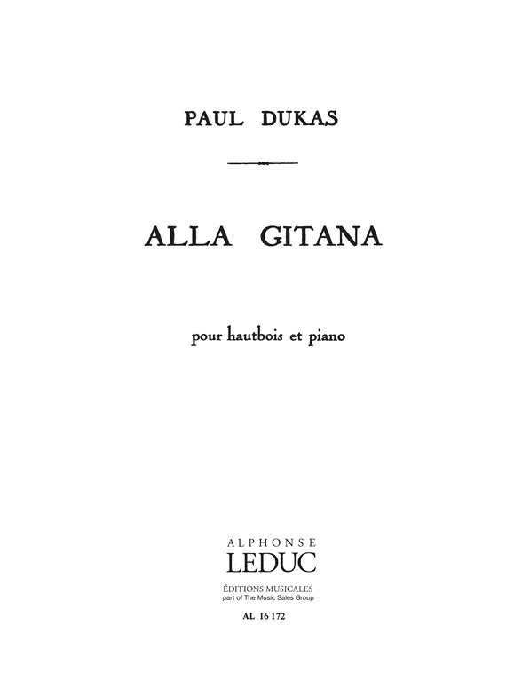 Dukas Alla Gitana Oboe+Pno ALP Leduc