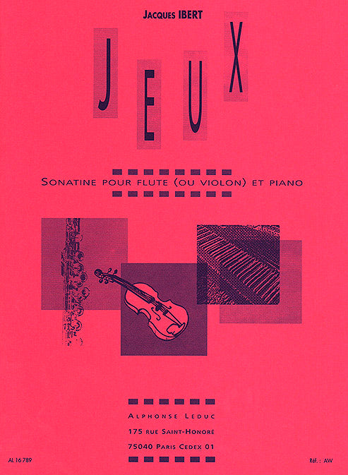 Ibert Jeux Sonatine Flt or Vln LEDUC Pi