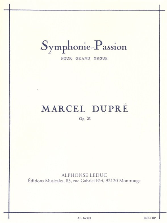 Dupre Symphony Passion Org Leduc