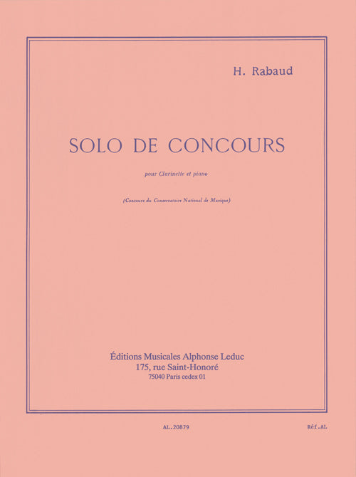Rabaud Solo De Concours Op.10 Clt ALF