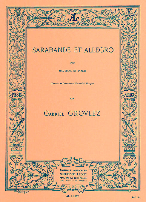 Grovlez Sarabande & Allegro Oboe LEDUC