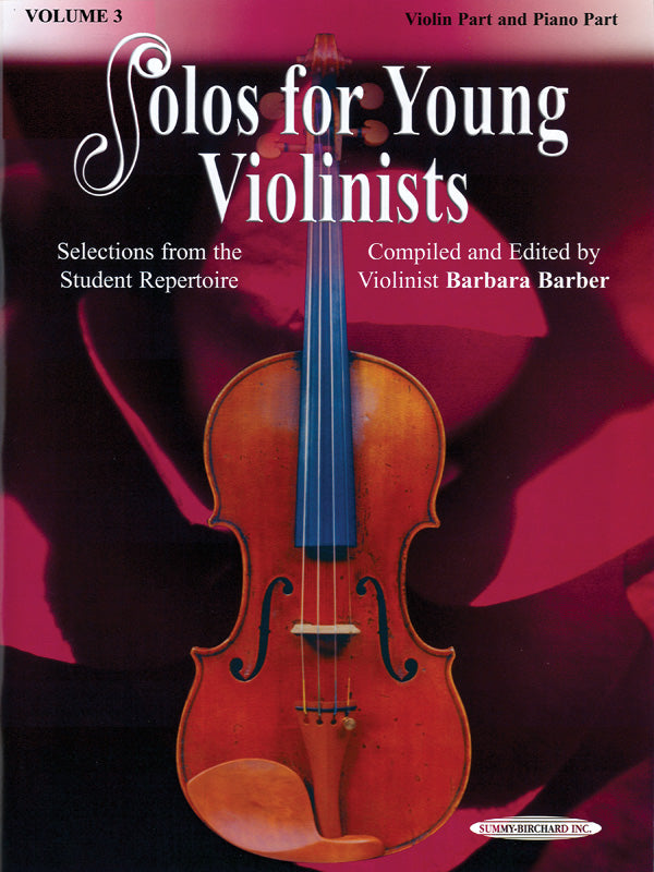 Solos for Yng Vlnsts Vol3 Vln/Pno Barbe