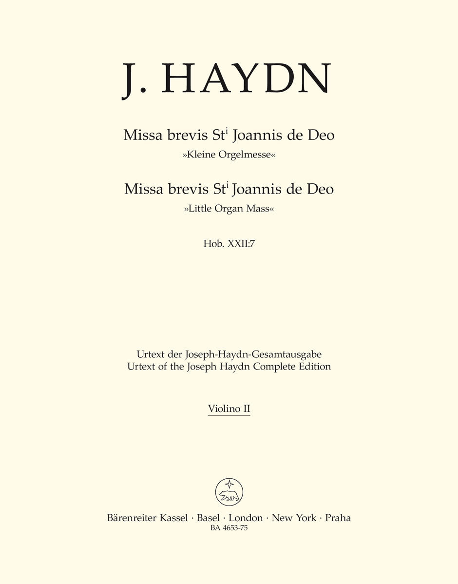Haydn Little Organ Mass Vln2 Pt BA