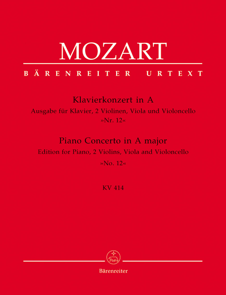 Mozart Pno Concerto A No12 K414 arr Pno