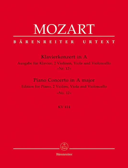 Mozart Pno Concerto A No12 K414 arr Pno