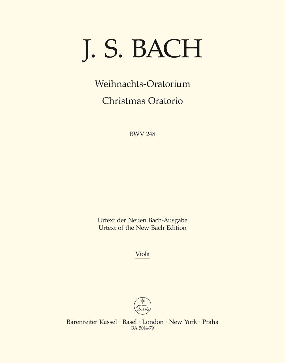 Bach Christmas Oratorio Viola Pt BA