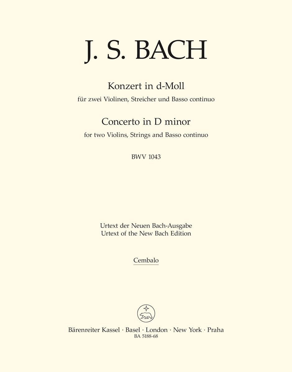 Bach Concerto Dmin 2Vln Part Cembalo BA