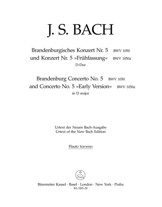 Bach Brandenburg Concerto 5 Flt