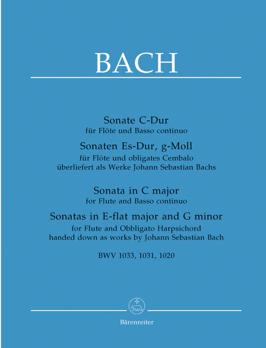 Bach Flt 3 Sonatas C/Eb/G BWV103/1031/1