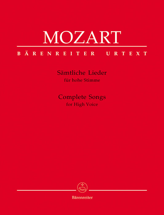 Mozart Complete Songs for High Voice BA