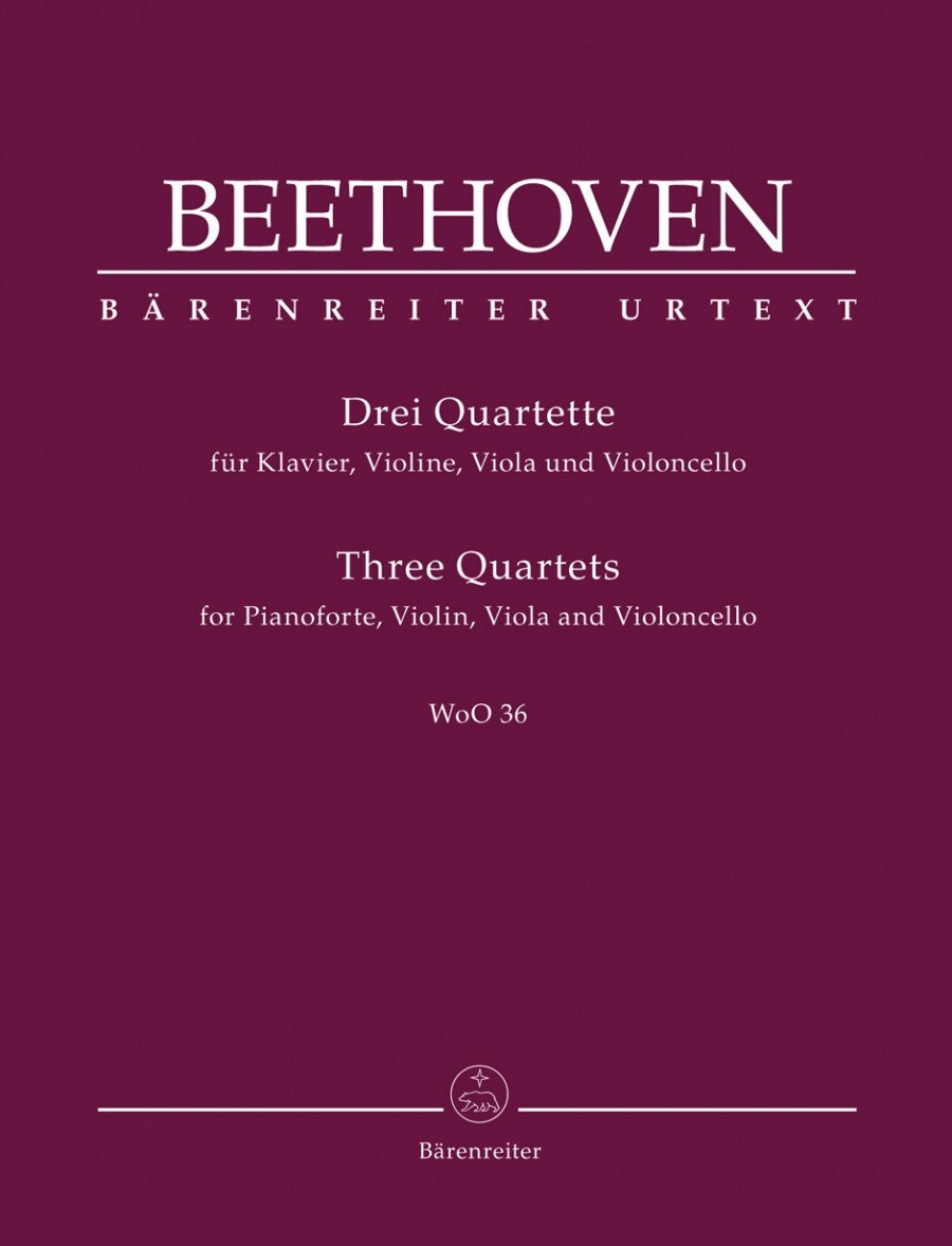 Beethoven 3 Quartets for Pno Vln Vla &