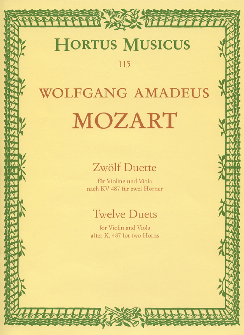 Mozart Twelve Duets for Vln&Vla HM K487