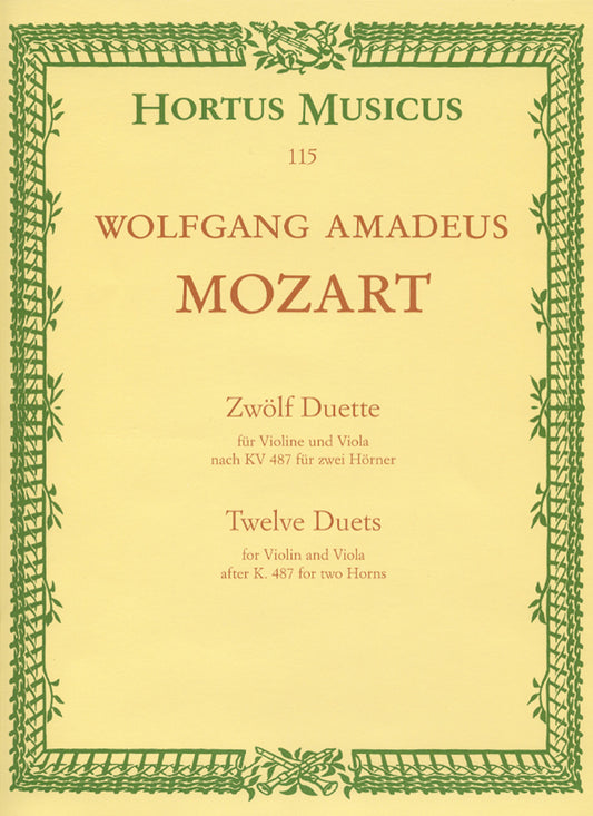 Mozart Twelve Duets for Vln&Vla HM K487