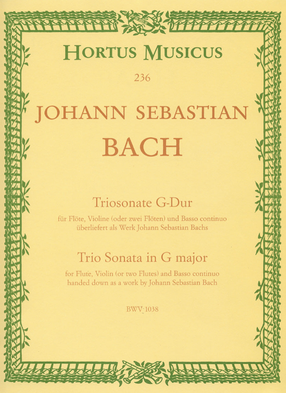 Bach Trio Sonata G major Fl Vln Bc BWV1
