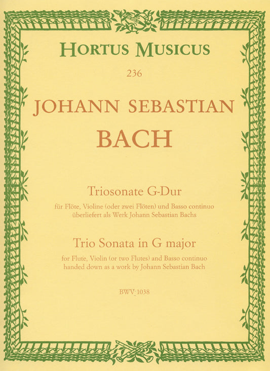 Bach Trio Sonata G major Fl Vln Bc BWV1