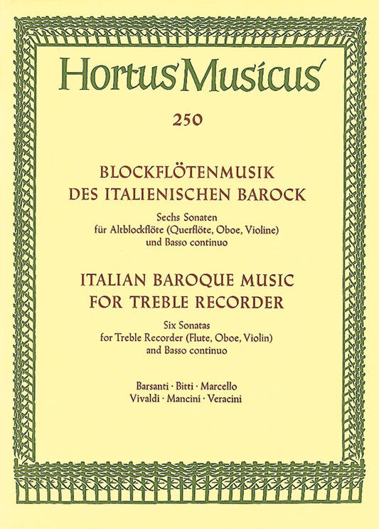 Italian Baroque Music for Recorder HM25